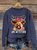 Women's Cute Highland Cow Print Knitted Crew Neck Sweater