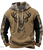 Retro style reindeer pattern color blocked Hoodie