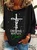 Christmas Begins With Christ Snowman Print Casual Sweatshirt