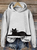 Cute Black Cat Pattern Print Vintage Cozy Hoodie