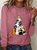 Dog Print Casual T-Shirt