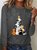Dog Print Casual T-Shirt
