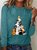 Dog Print Casual T-Shirt
