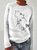 Minimalist Flower Cat Art Knitted Sweater