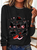 Black Cat Valentine’S Day Casual Long Sleeve Shirt