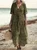 Women's Vintage Ethnic Art Patterns Print Pocket V-neck Cotton Dress