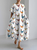Funny Farm Chicken Embroidery Pattern Linen Blend Casual Dress With No Belt