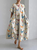 Funny Farm Chicken Embroidery Pattern Linen Blend Casual Dress With No Belt