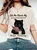 Let Me Check My GIVEASHITOMETER Nope, Nothing Funny Cat Print T-Shirt