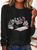 Cute Floral Cat Casual Long Sleeve Shirt