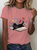 Cute Floral Cat Cotton T-Shirt