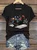Cat Book Casual Loose V Neck T-Shirt