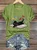 Cat Book Casual Loose V Neck T-Shirt