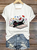 Cat Book Casual Loose V Neck T-Shirt