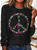Wildflower Love Peace Sign Casual Long Sleeve Shirt