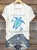 Women's Gulf of Mexico Print V-Neck T-Shirt