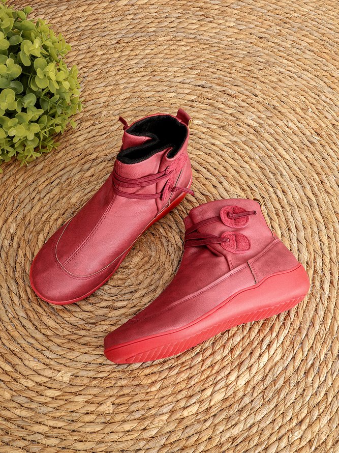 Women Casual Comfy Daily Adjustable Soft Leather Booties