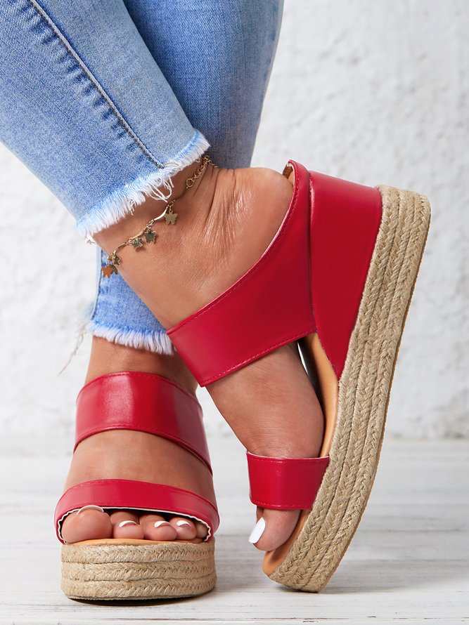 Beach vacation Straw Wedges Sandals