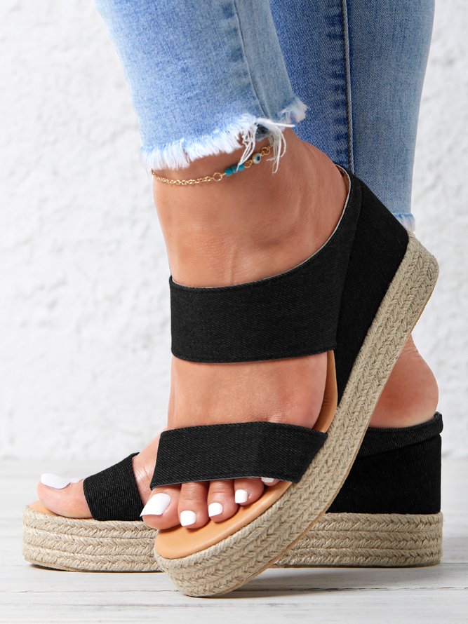 Beach vacation Straw Wedges Sandals