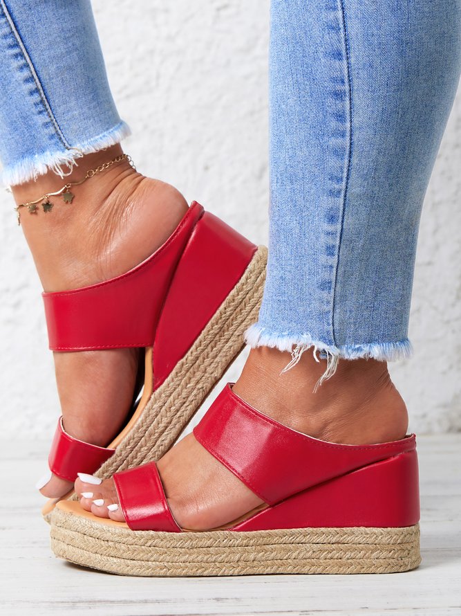 Beach vacation Straw Wedges Sandals