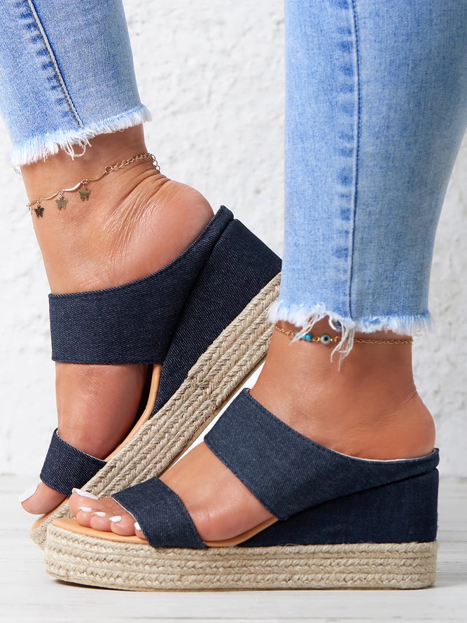 Beach vacation Straw Wedges Sandals