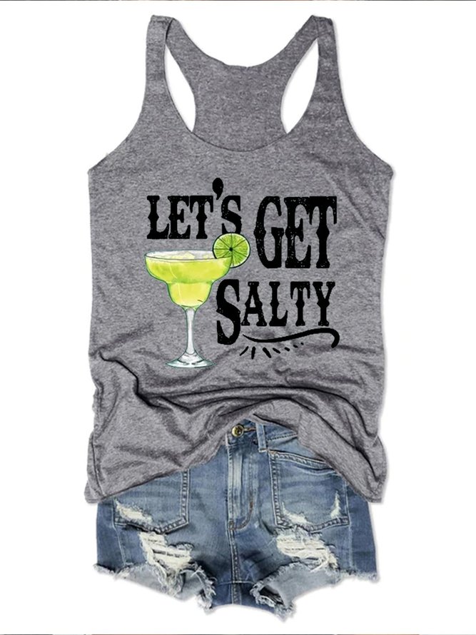 Let’t Get Salty  Margarita Sleeveless Crew Neck Tank & Cami