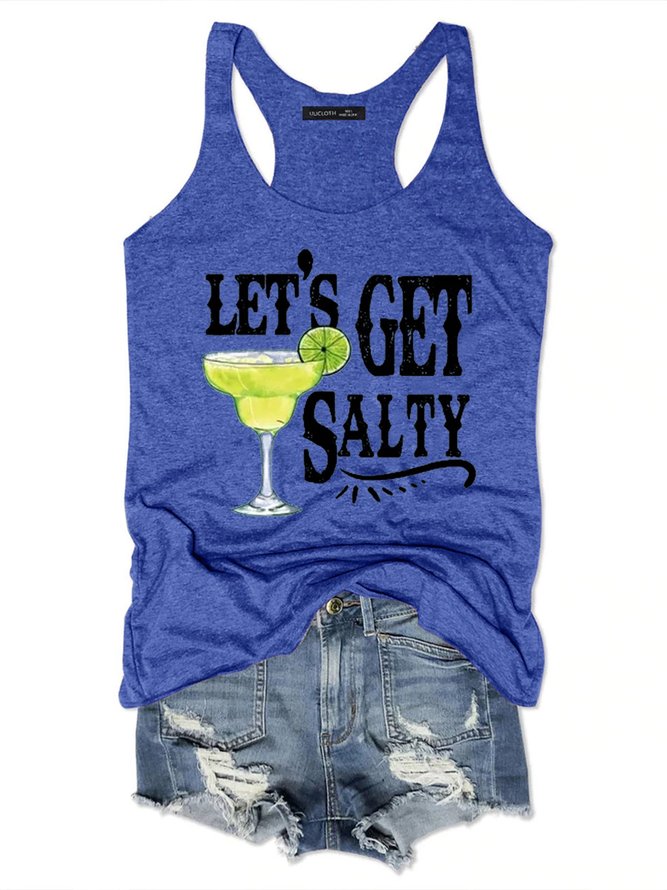 Let’t Get Salty  Margarita Sleeveless Crew Neck Tank & Cami