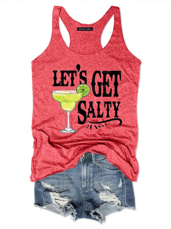 Let’t Get Salty  Margarita Sleeveless Crew Neck Tank & Cami