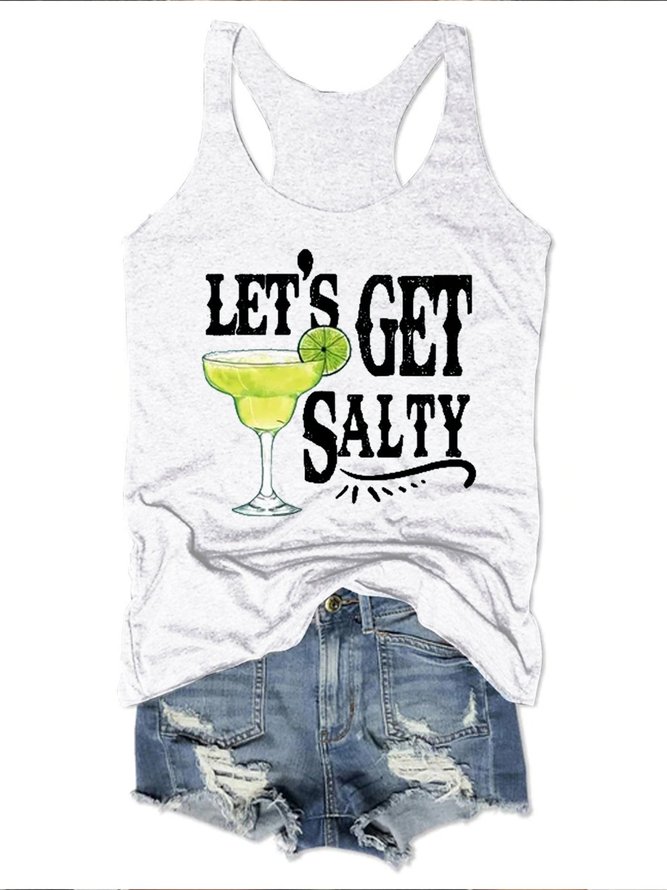 Let’t Get Salty  Margarita Sleeveless Crew Neck Tank & Cami
