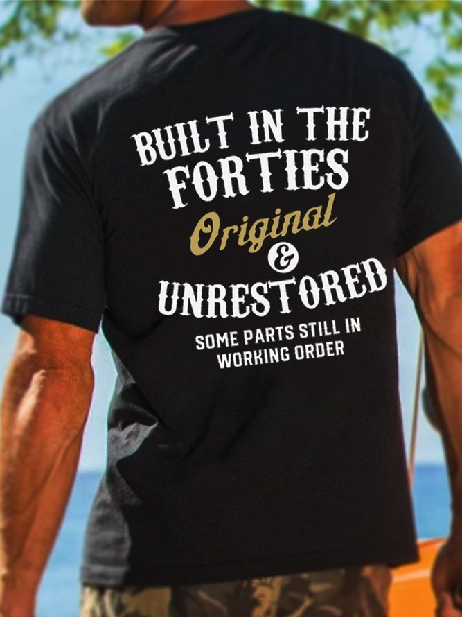 Men's Back Printed T Shirt With Forties