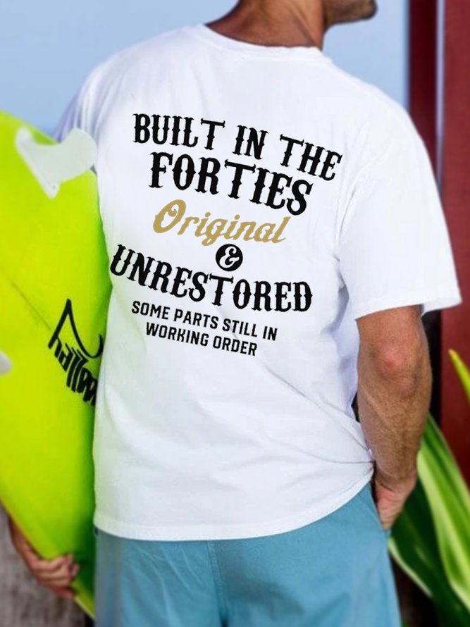 Men's Back Printed T Shirt With Forties