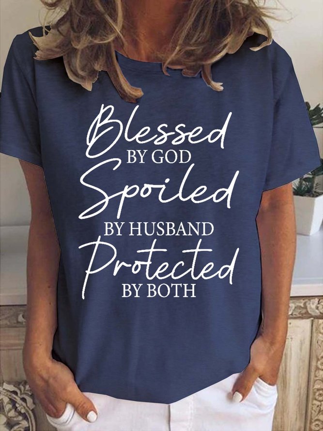 Blessed By God Spoiled By Husband Protected By Both Women's Short sleeve Top