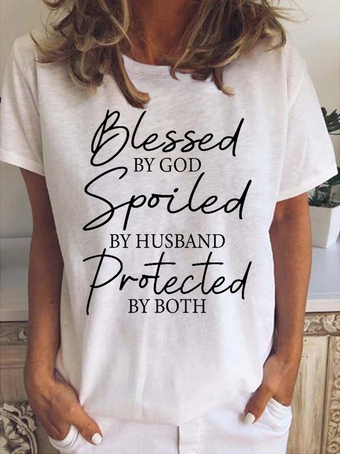 Blessed By God Spoiled By Husband Protected By Both Women's Short sleeve Top
