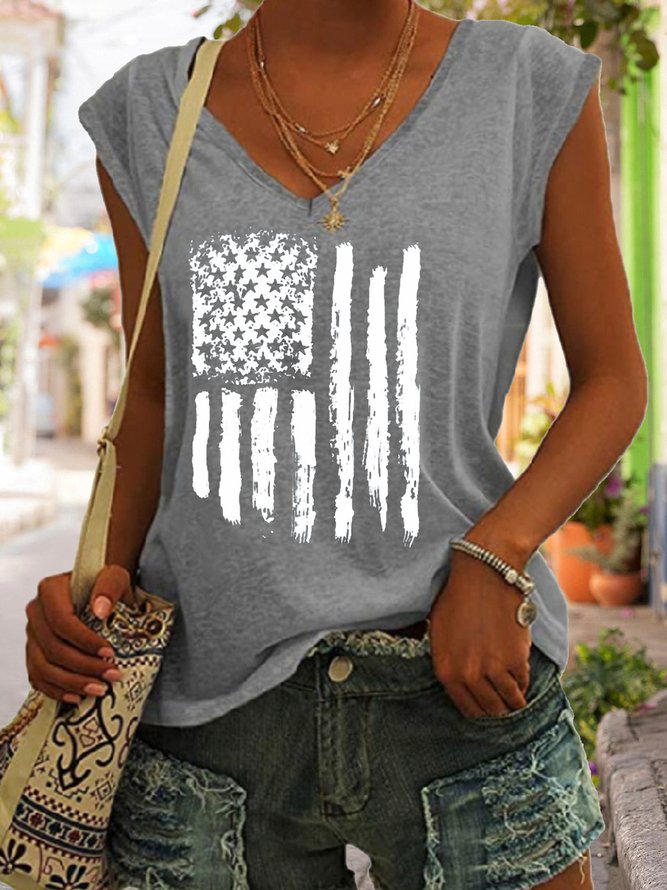 American Flag Casual Knit Tank
