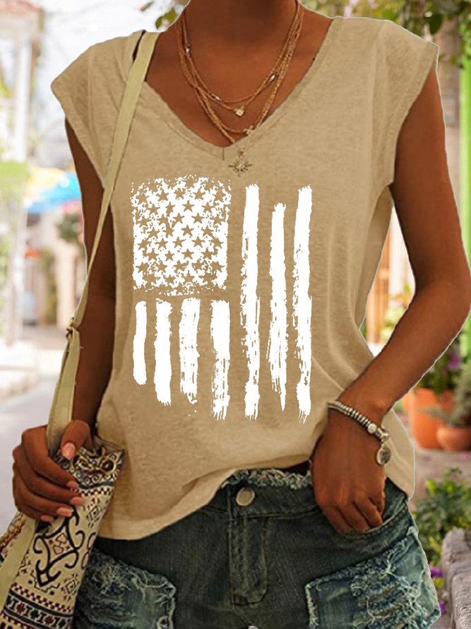 American Flag Casual Knit Tank