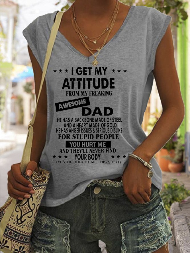 I Get My Attitude From Awesome Dad Casual Knit Tank