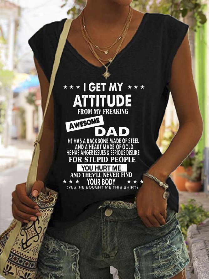I Get My Attitude From Awesome Dad Casual Knit Tank