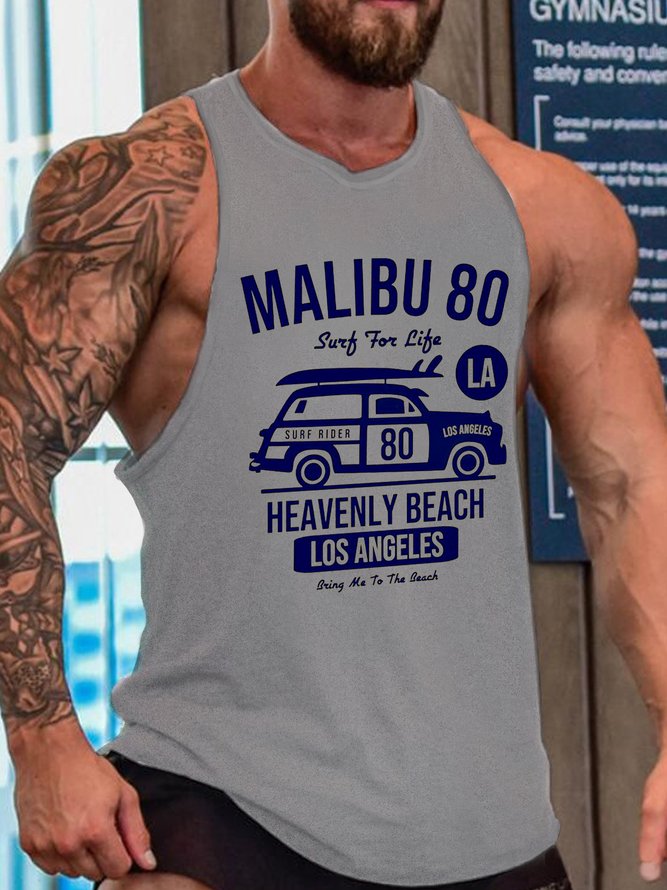 Vintage Surfing Vacation Beach Theme Tank Top
