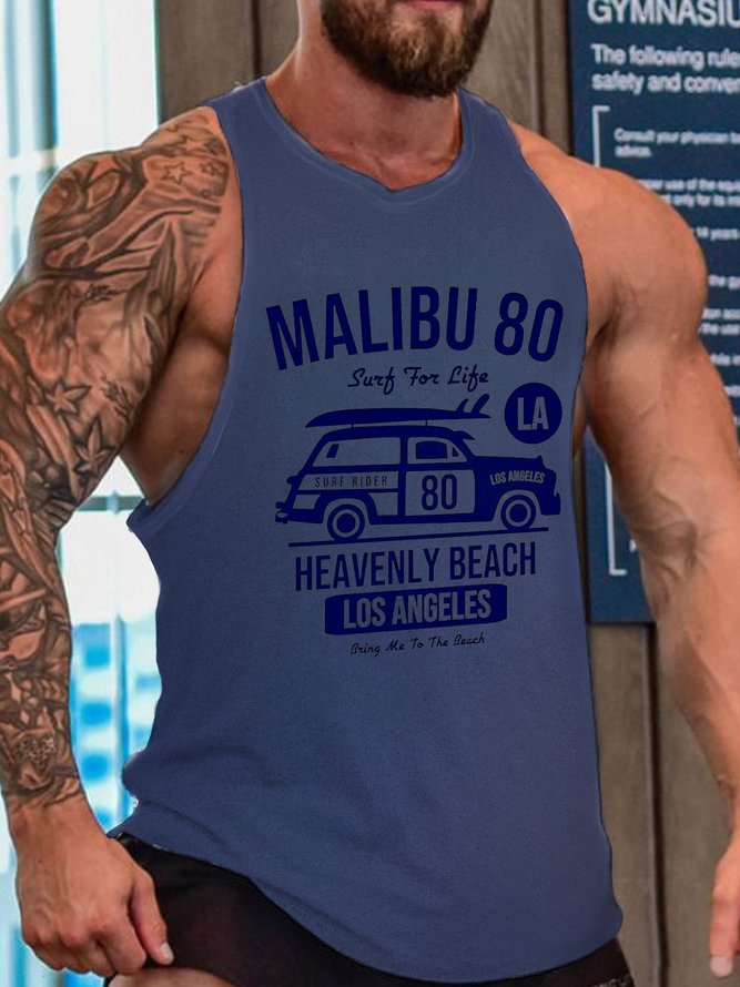 Vintage Surfing Vacation Beach Theme Tank Top