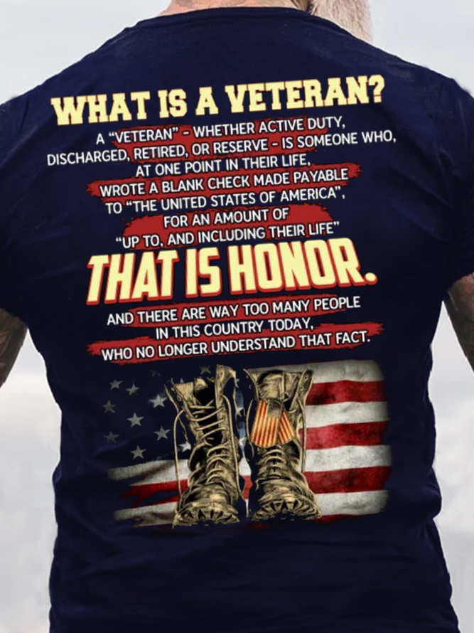 WHAT IS A VETERAN Casual Short Sleeve T-Shirt