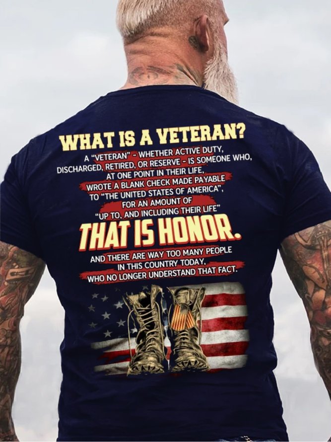 WHAT IS A VETERAN Casual Short Sleeve T-Shirt