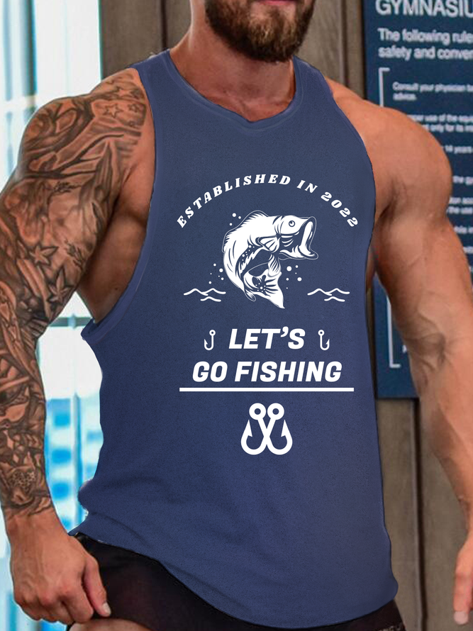 Let's Go Fishing Sleeveless Knit Tank
