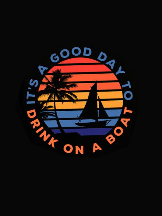 Casual Vintage Coconut Tree Boat Print Tank Top