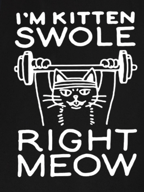 Funny I'm Kitten Swole Right Meow Casual Crew Neck Knit Tank