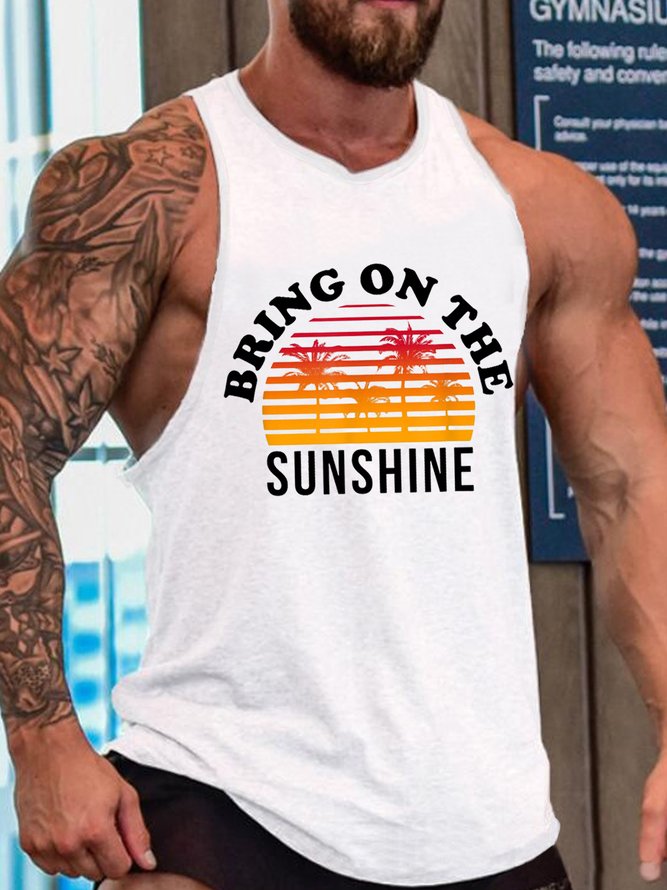 Men Bring On The Sunshine Casual Crew Neck Knit Tank
