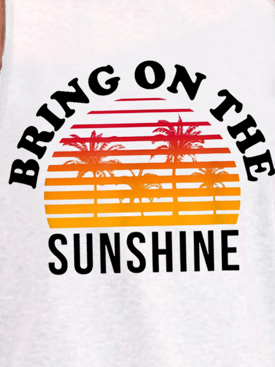 Men Bring On The Sunshine Casual Crew Neck Knit Tank