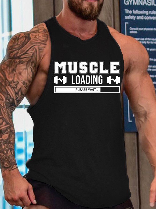 Men's Installing Muscles Please Wait Crew Neck Knit Tank