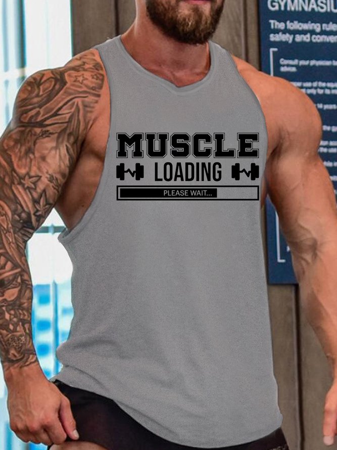 Men's Installing Muscles Please Wait Crew Neck Knit Tank