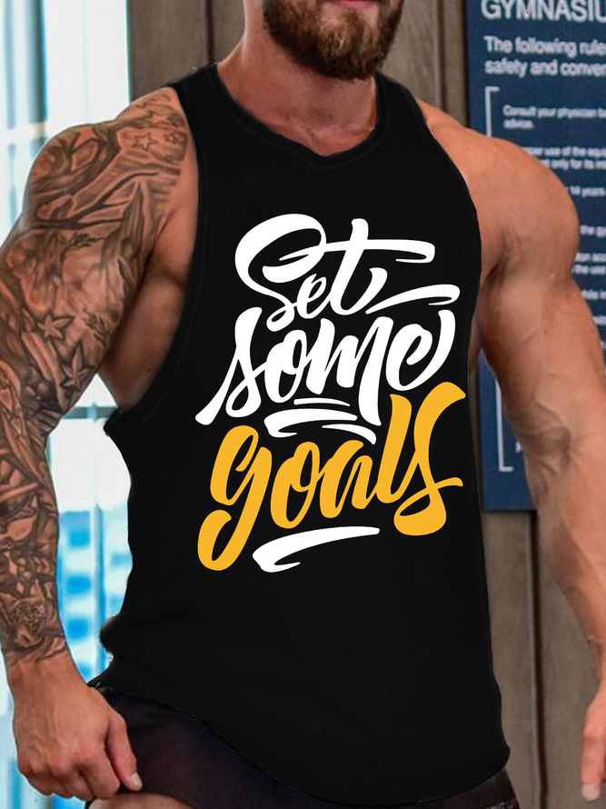 Set Some Goals Sporty Crew Neck Knit Tank