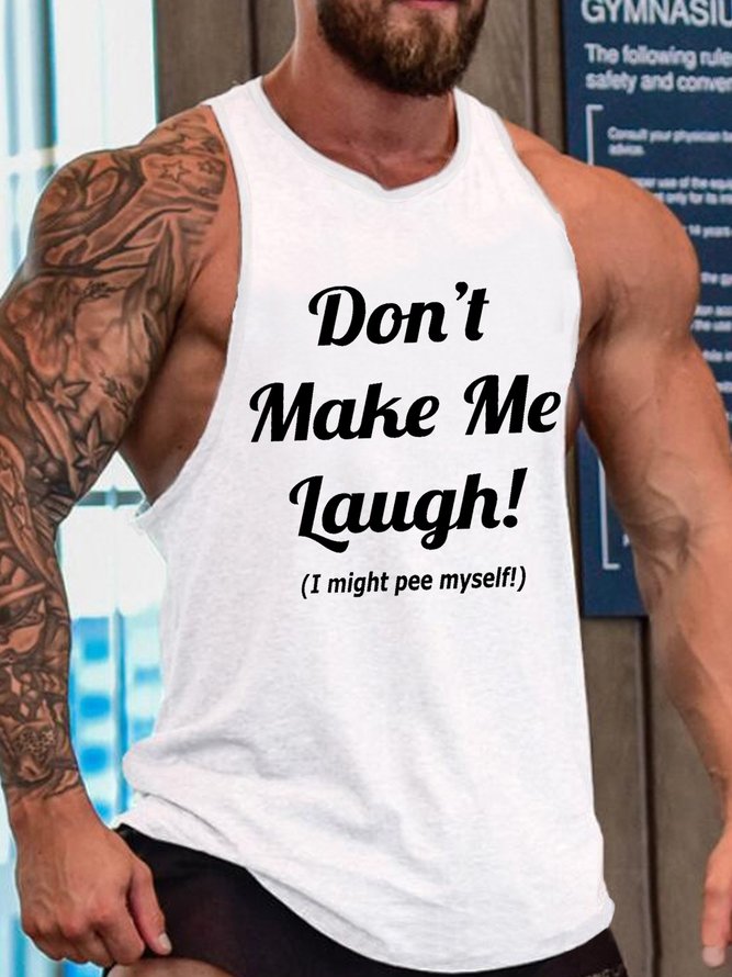 Funny Don't Make Me Laugh I Might Pee Myself Sleeveless Crew Neck Knit Tank